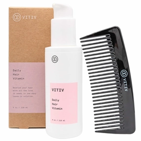 VITIV Leave In Conditioner 4oz - Nourishing Vitamins for Your Hair and Scalp - All Natural, Silicone Free, Vegan - Made for all hair types - Includes Comb