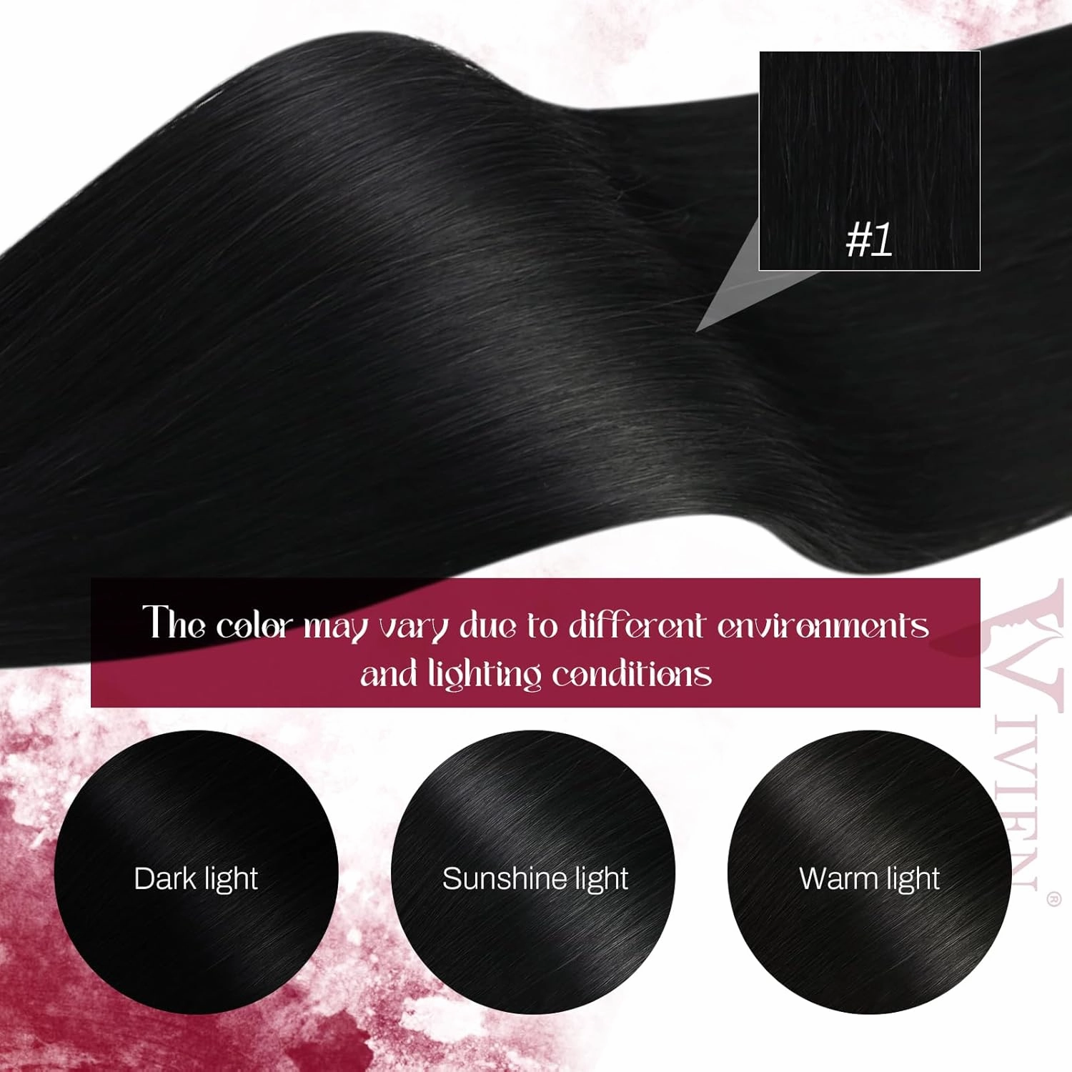 Vivien Nano Hair Extensions Human Hair Black 18 Inch Nano Ring Hair Extensions Real Human Hair Jet Black Hair Extensions 50G/50S