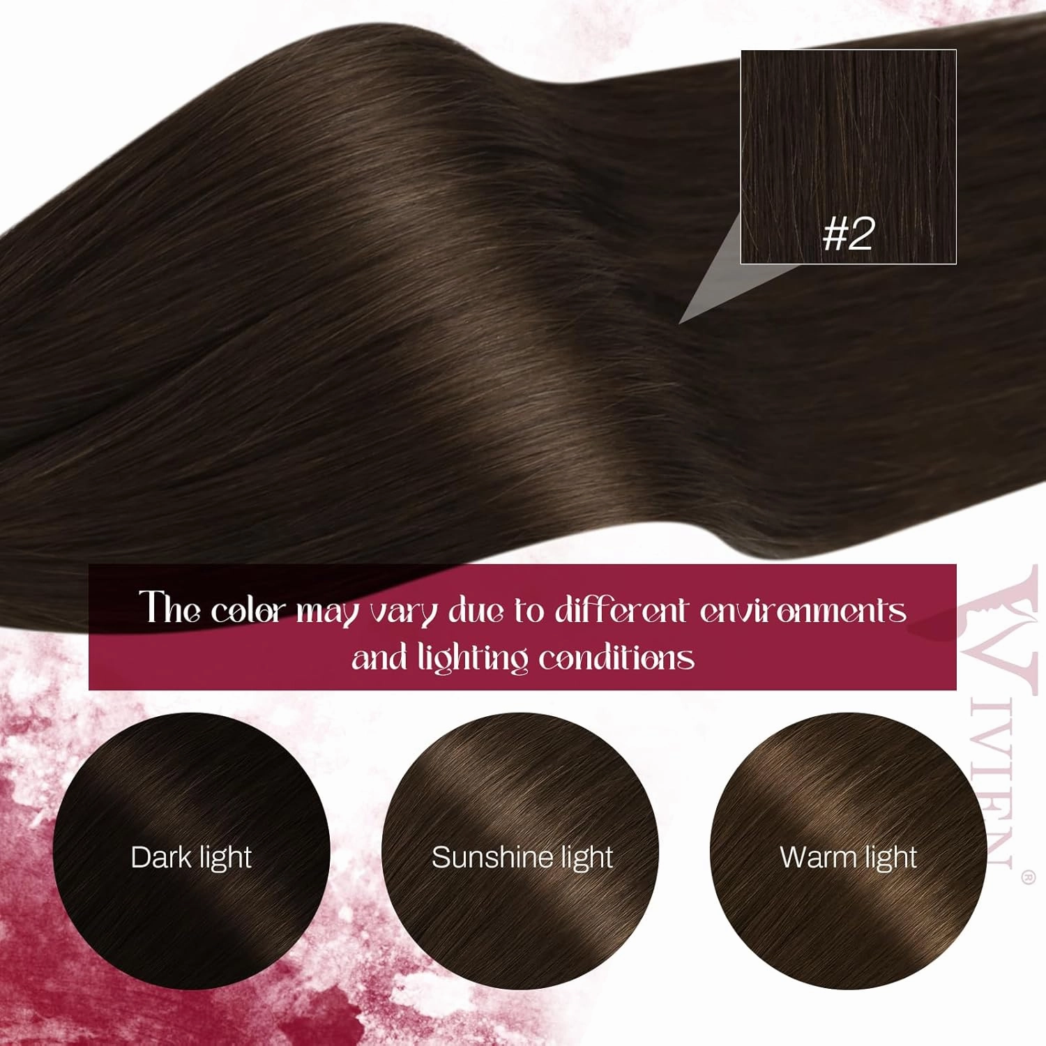 Vivien Nano Hair Extensions Human Hair Dark Brown Nano Tip Hair Extensions Real Human Hair Brown Straight Cold Fusion 18 Inch 50G/50s