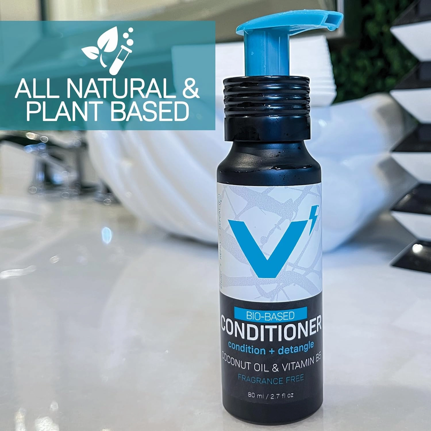 VOLT Conditioner - Bio-Based Natural Formula with Organic Coconut Oil & Vitamin B5, Fragrance-Free, 30 Oz (900ml) Refill Pack