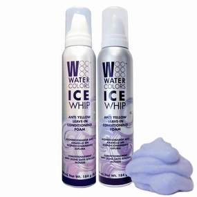Watercolors Ice Whip Anti-Yellow Leave-In Conditioning Foam Mousse for Blonde, Platinum, Bleached, Silver, Gray, Ash & Brassy Hair - Violet Purple 6.5 oz, 2 Count