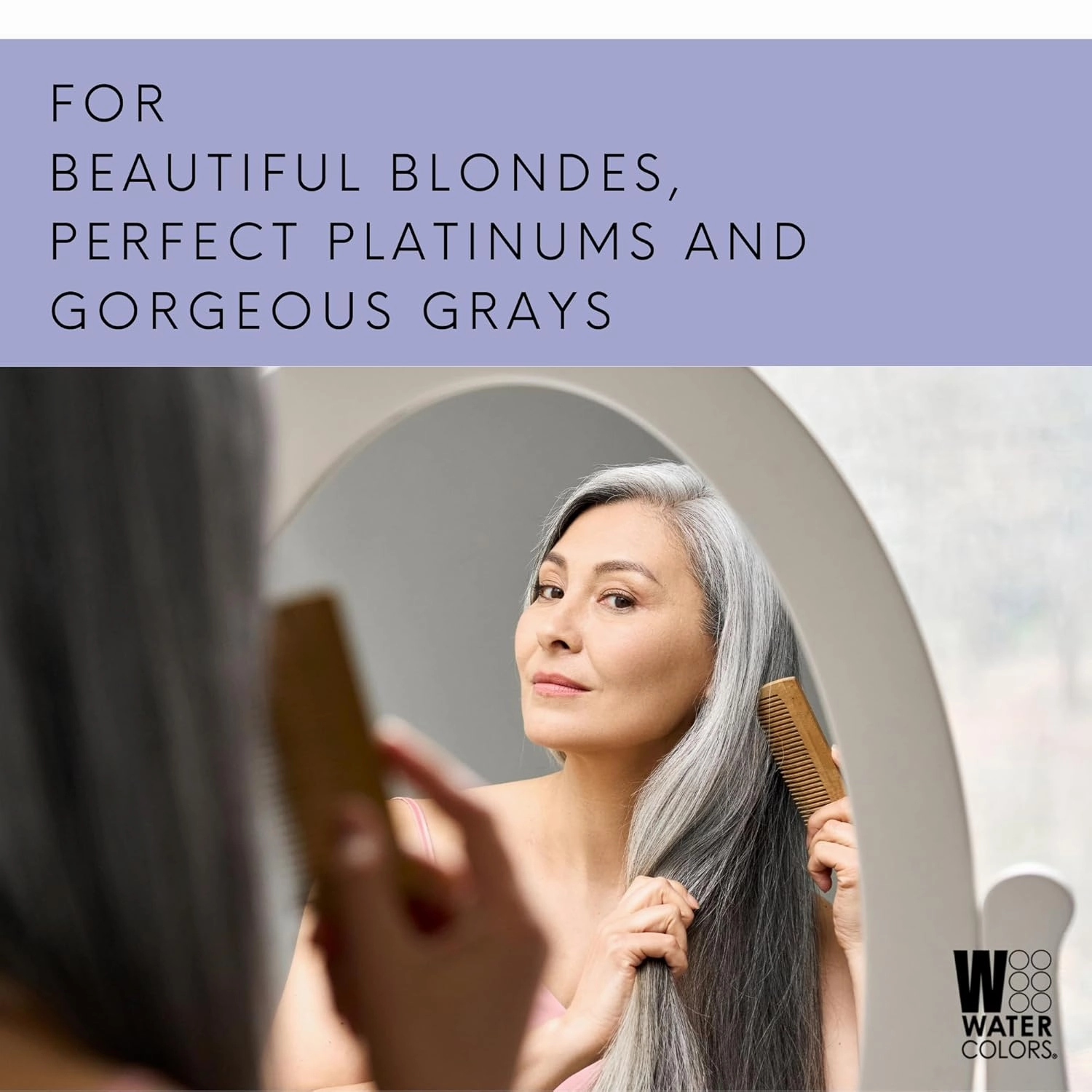 Watercolors Ice Whip Anti-Yellow Leave-In Conditioning Foam Mousse for Blonde, Platinum, Bleached, Silver, Gray, Ash & Brassy Hair - Violet Purple 6.5 oz, 2 Count