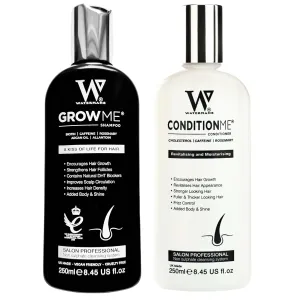 Watermans Hair Growth Shampoo and Conditioner Routine Set for Anti-Thinning Hair, Biotin DHT Blocker Women & Men Color-Safe Shampoo for Hair Loss & Hair Wellness