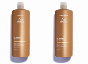 Wella Professionals ULTIMATE SMOOTH Shampoo 33.8 Fl Oz.   Conditioner 33.8 Fl Oz. Bundle | For Dry, Dull & Frizzy Hair | With Squalane & Omega 9