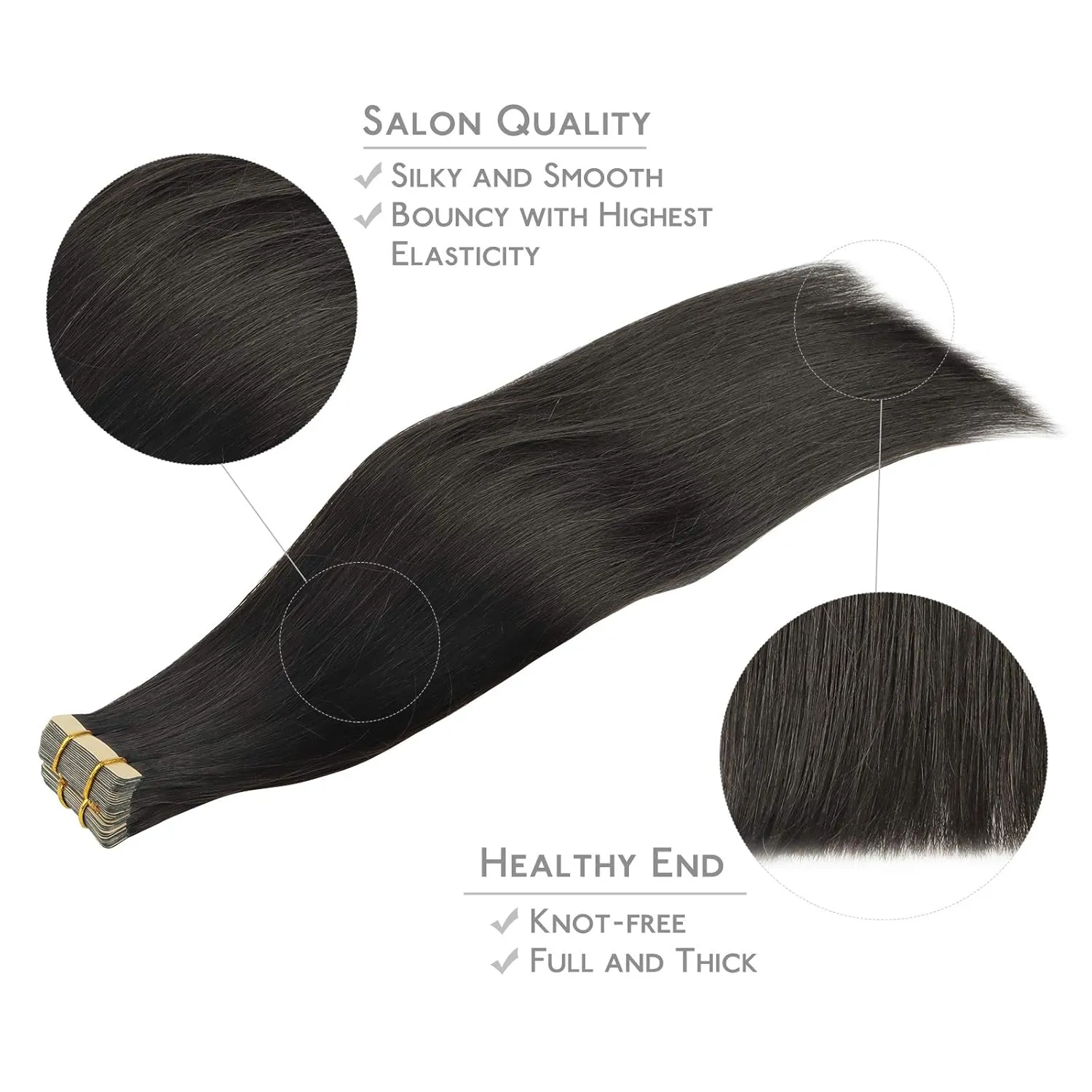 WENNALIFE Tape in Hair Extensions Human Hair, 20pcs 50g 14 inch Natural Black Remy Hair Extensions Straight Human Hair Tape in Extensions Skin Weft Tape Extensions Human Hair