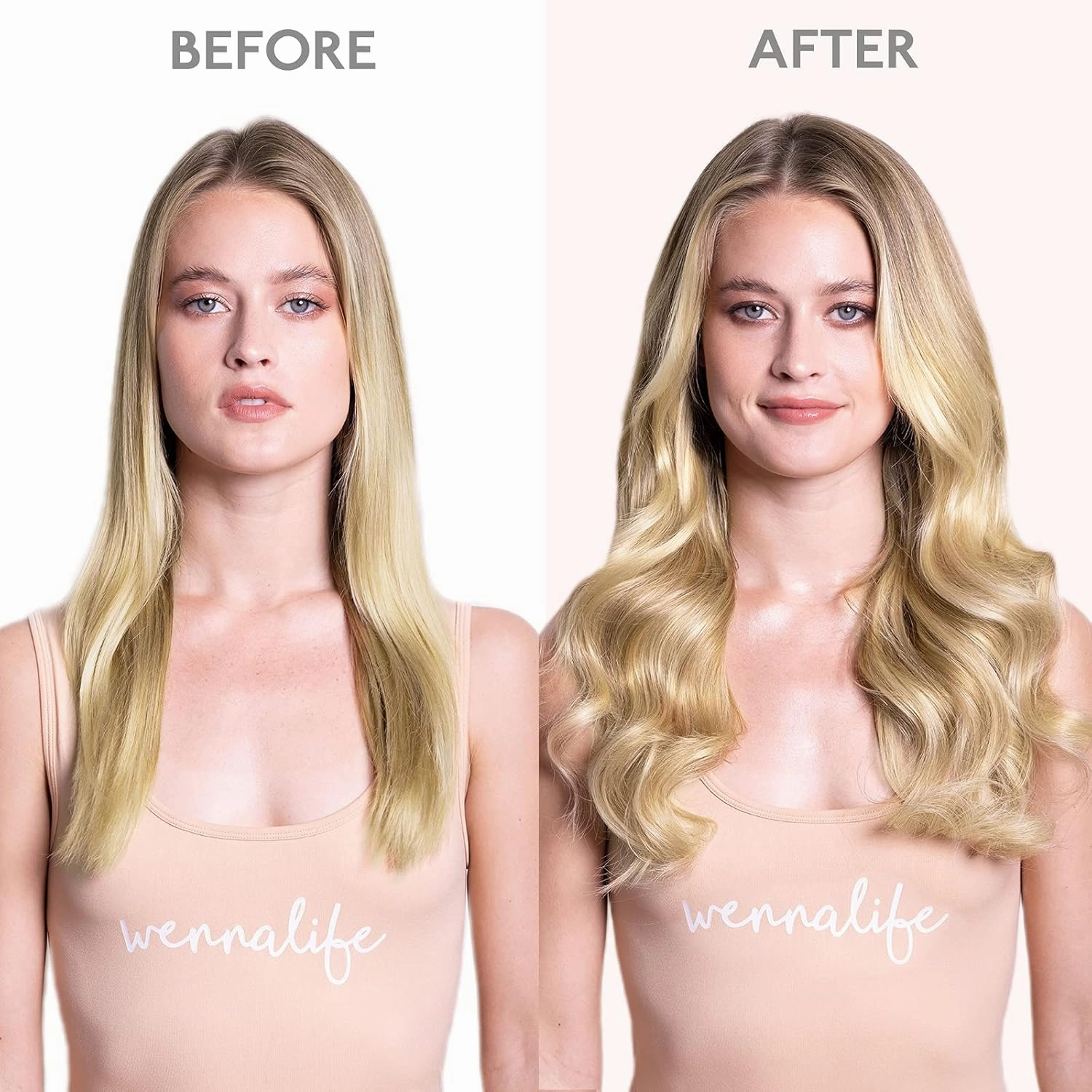 WENNALIFE (Increase 50% Lifespan) Real Human Hair 18 inch 95g Light Blonde Highlighted Golden Blonde Remy Invisible Transparent Wire Fish Line Hair Extensions