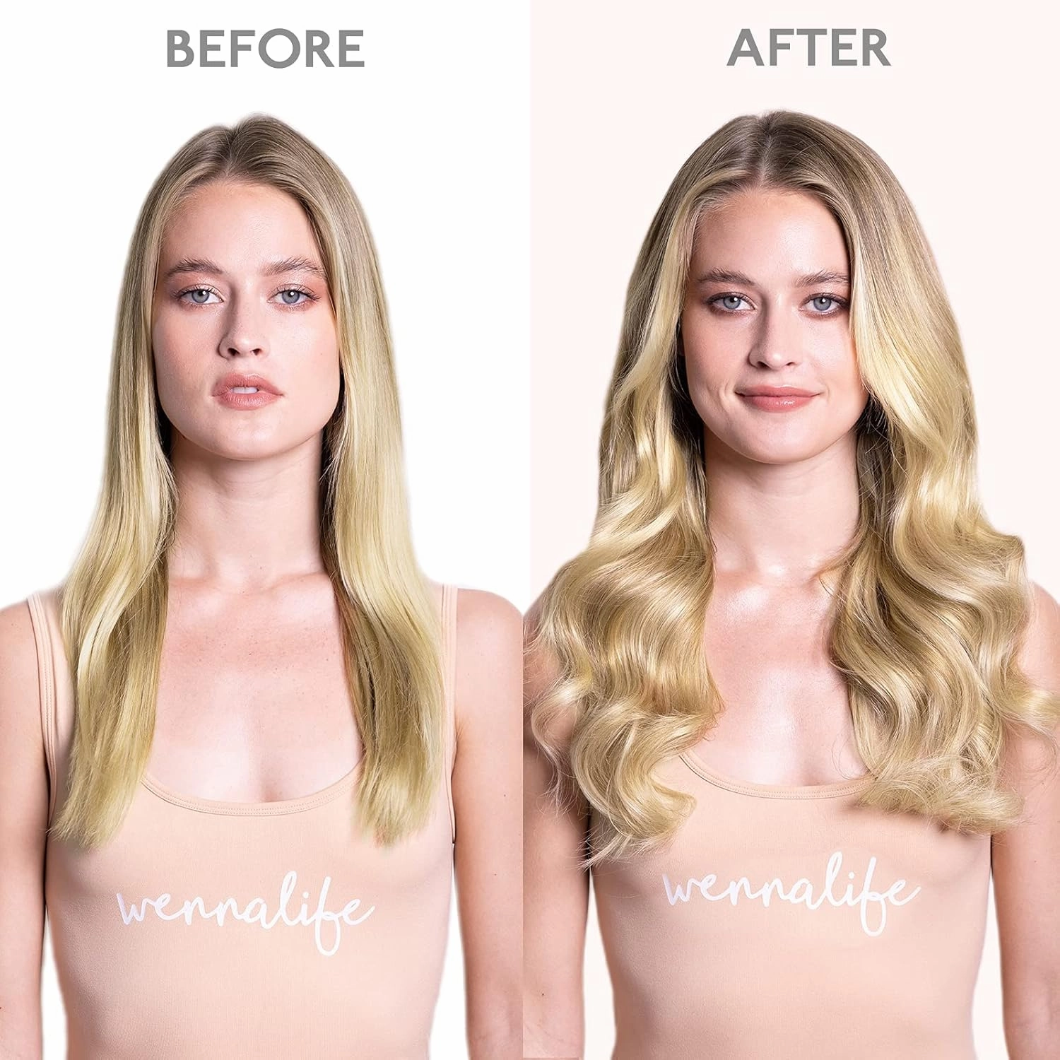 WENNALIFE Wire Hair Extensions (Increase 50% Lifespan) Real Human Hair 16 inch 95g Light Blonde Highlighted Golden Blonde Remy Hair Invisible Transparent Wire Fish Line Straight Reusable Natural