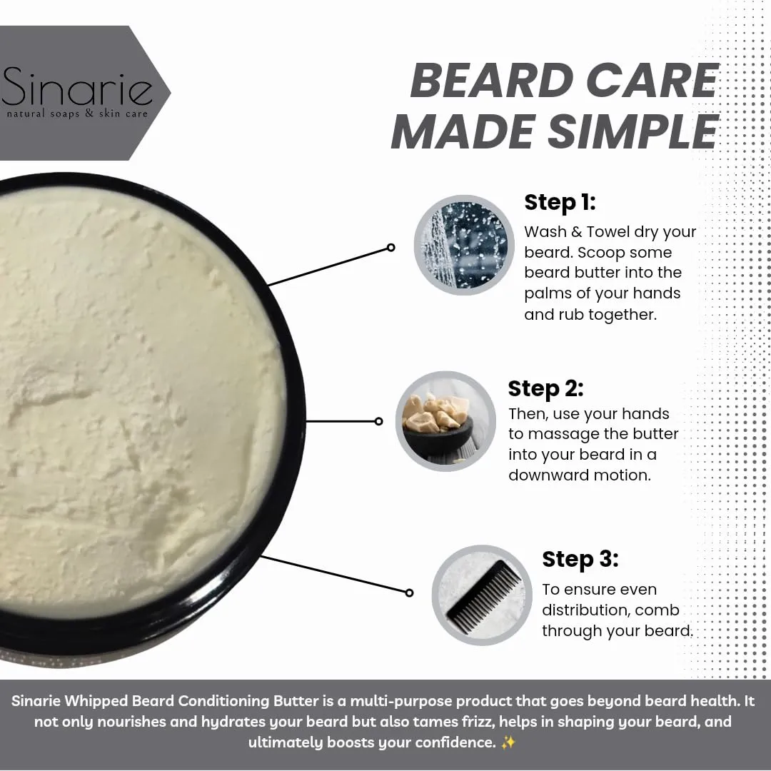 Whipped Beard Butter for Men - Hydrating Nourishing Repair for Hair, 4 oz., 1 count - Beard Conditioner, Beard Butter, Beard Oils, Beard Balm (Immortal - Mango, Coconut, Orange & Clove)