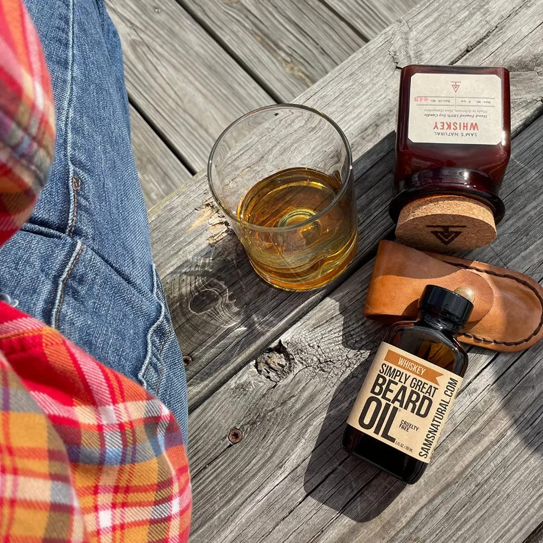 WHISKEY Scented - Holiday Gifts - Stocking Stuffers - Beard Conditioner 3 Oz Easy Applicator - Natural - Vegan and Cruelty Free Care for Beards