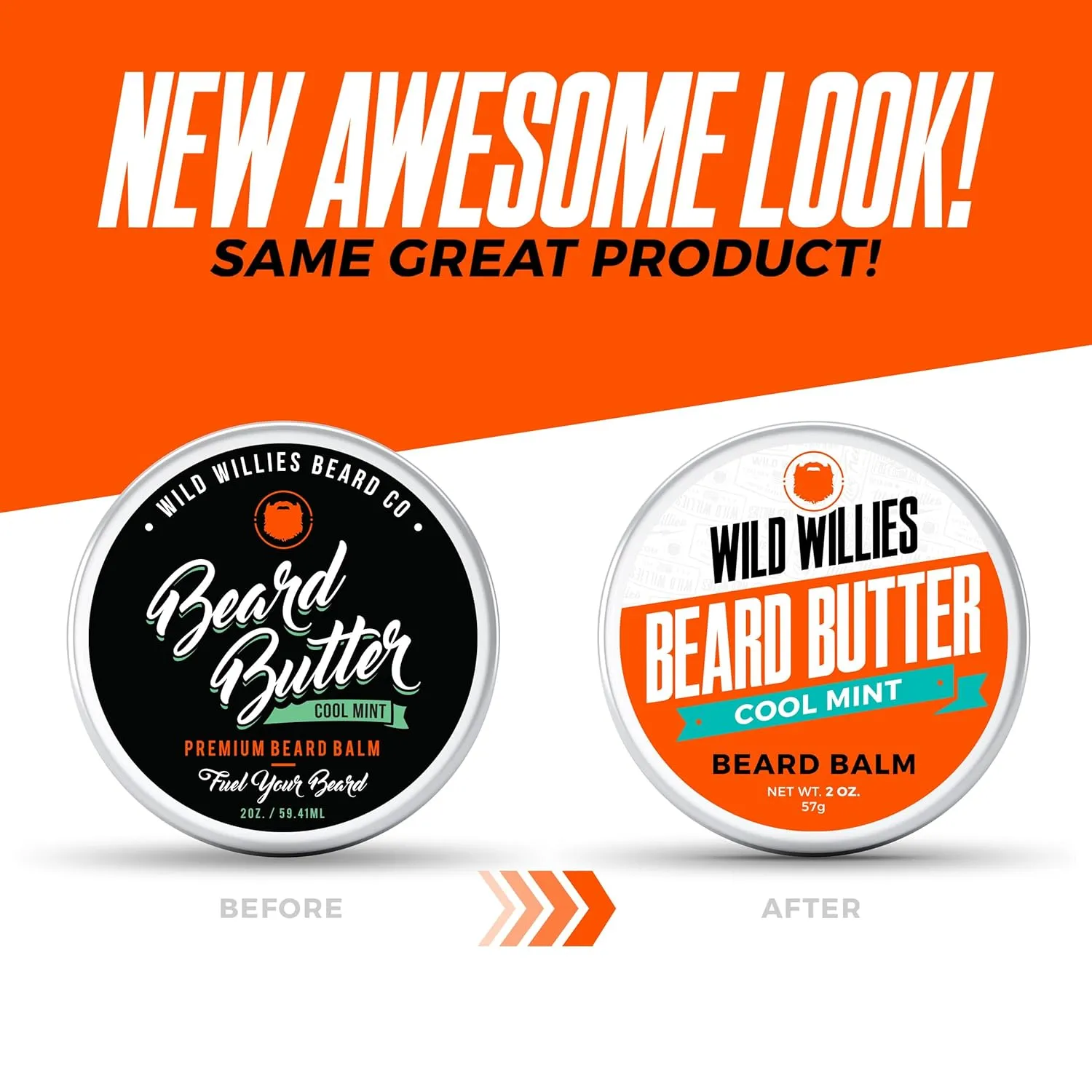 Wild Willies Premium Beard Balm Leave-In Conditioner Natural, Organic Ingredients Promote Fast Beard Growth, Removes Itch & Dandruff - Beard Butter Restores Moisture - 2qty 2 Oz, Cool Mint Scent