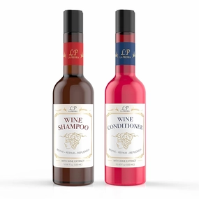 Wine Shampoo & Conditioner For Damage Free Hair - Nourishes And Strengthen All Hair Types - Best Hair Care For Smooth And Shining Hair - 100% Color Safe For Men & Women, 16.90 fl oz