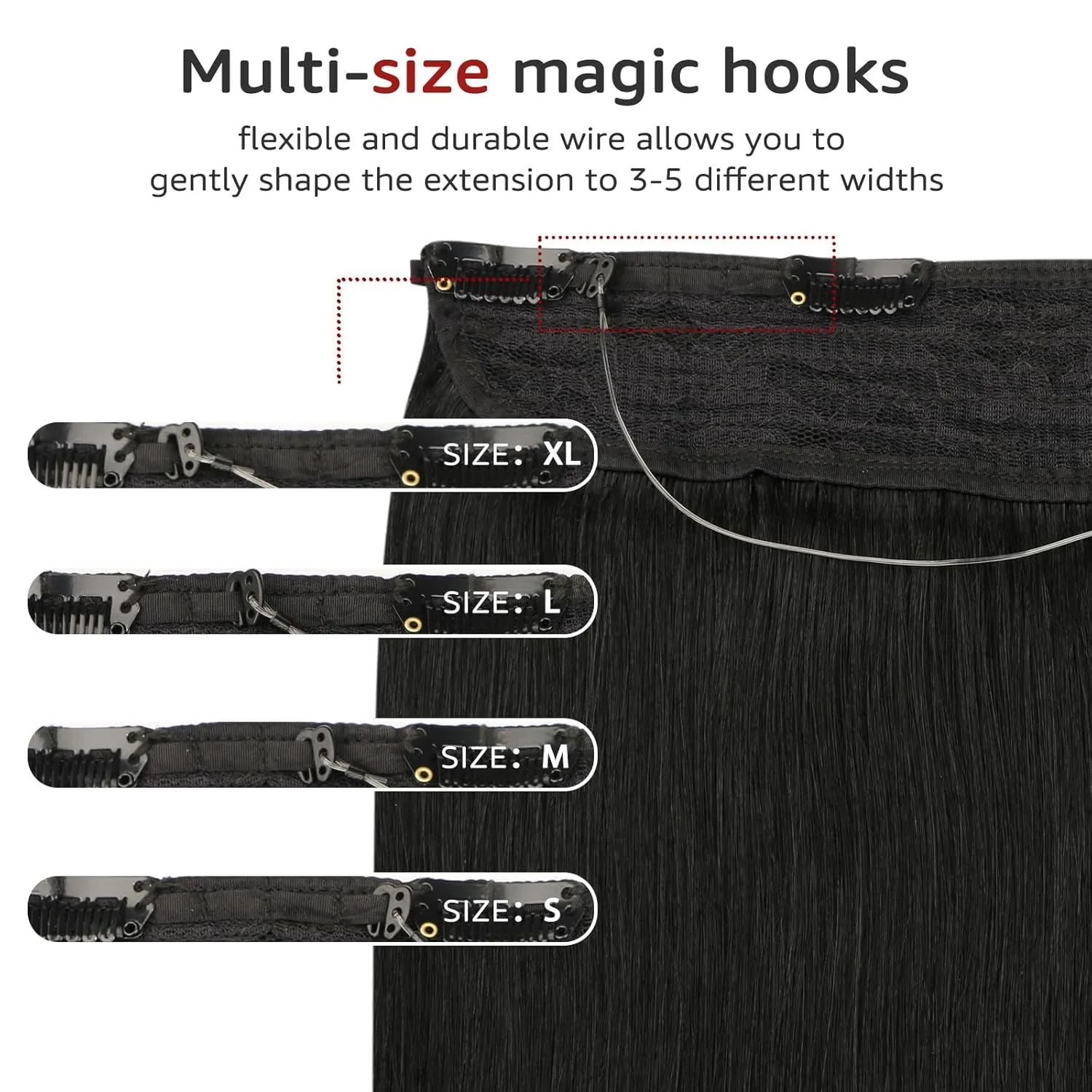 Wire Hair Extensions 70g Straight Human Hair Wire Extensions Dark Brown to Dirty Blonde Invisible Wire Hair Real Human Hair Brown Hair Extensions for Women 14inch(#2/6/18-14inch)
