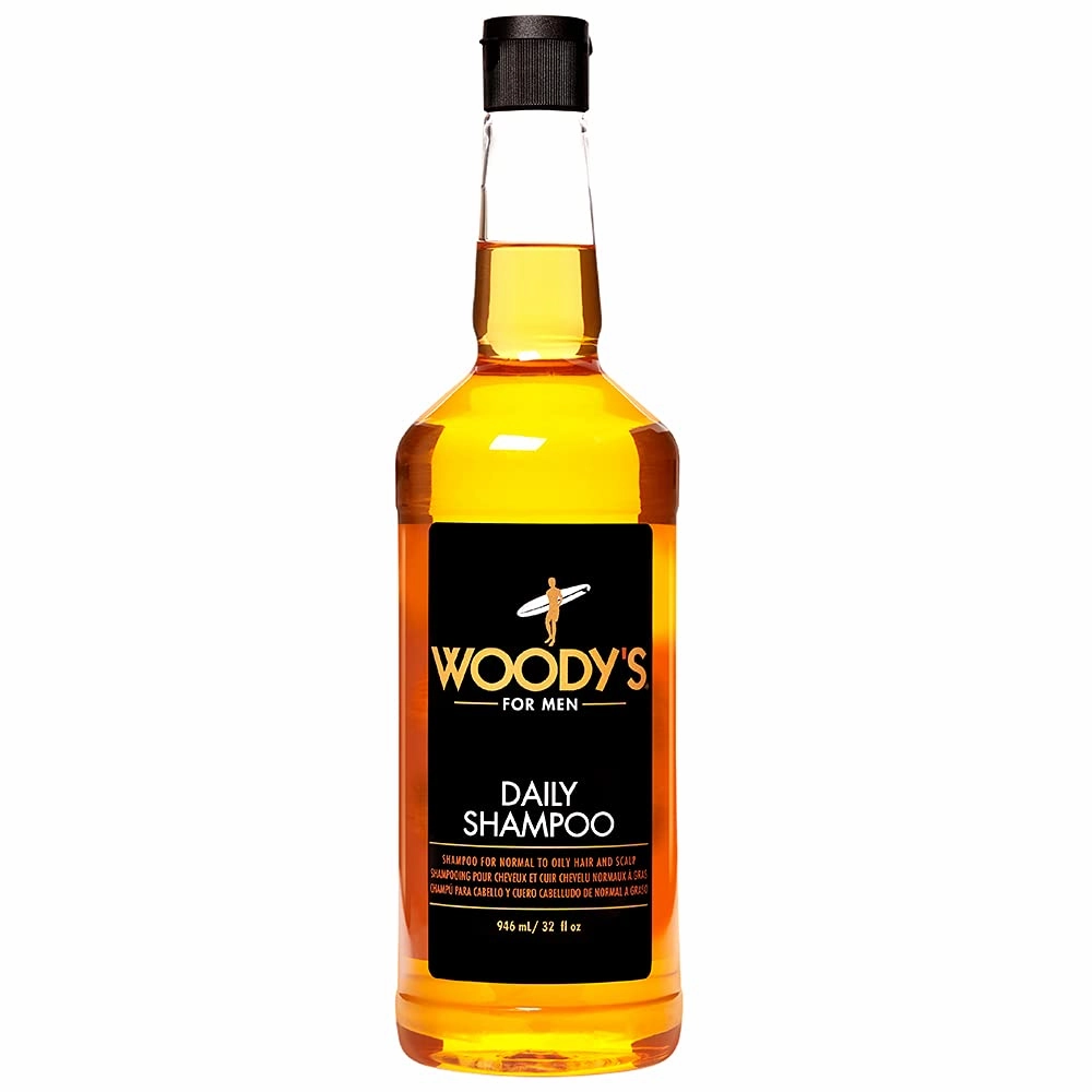 Woody's Daily Shampoo for Men - Sulfate-Free, Hydrating Hair Care, All Natural & Organic, Refreshing Scalp Cleanser Mens Shampoo, 32 fl oz