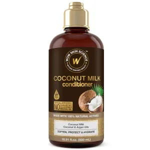 WOW Skin Science Coconut Milk Hair Conditioner for Dry Hair - Deep Conditioner for Dry Damaged Hair Sulfate Free Conditioner - Curly Hair Conditioner - Conditioner for Men & Women