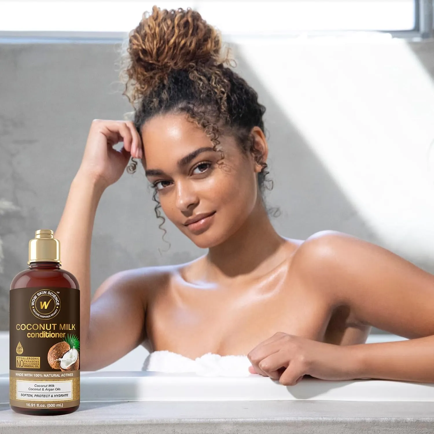 WOW Skin Science Coconut Milk Hair Conditioner for Dry Hair - Deep Conditioner for Dry Damaged Hair Sulfate Free Conditioner - Curly Hair Conditioner - Conditioner for Men & Women