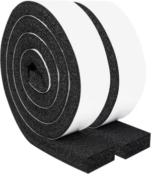Yotache Open Cell Foam Air Conditioner Weather-Strip Seal Tape 2"x1", Thick Adhesive with High Resilience Foam Cushion Strip, 6.5 Ft x 2Pcs