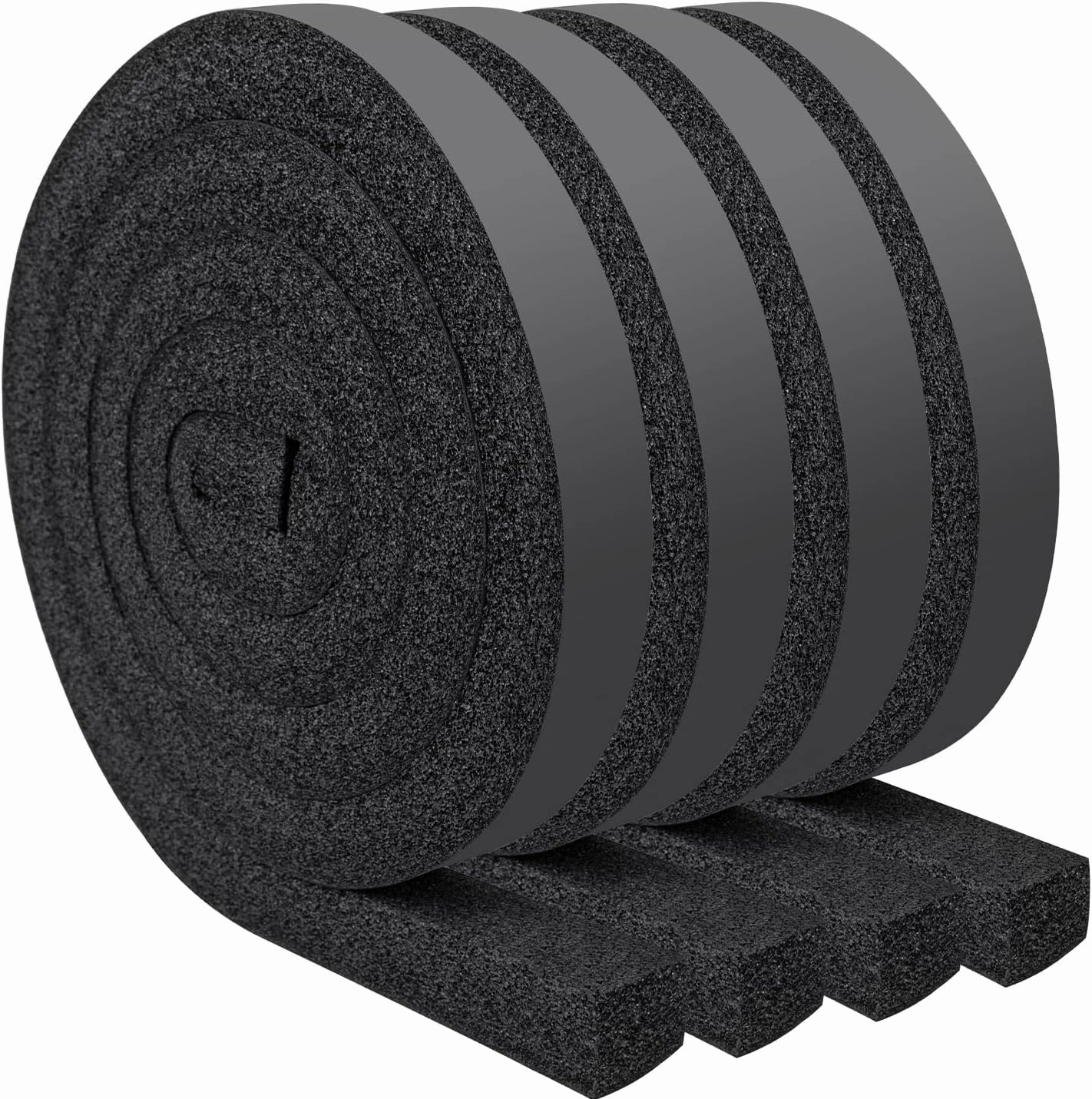 yotache Open Cell Foam Air Conditioner Insulation Seal Strip 4 Pcs 1"x1", No Glue Thick Foam Weather Seal Strip with High Resilience, Total 26 Feet Long