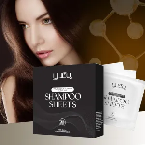 YUCO Travel Hair Shampoo Sheets Travel Pack 25 Tablets,Individual Sachet,for Hair Washing,Calendula officinalis Scent,For Gym,Camping,Vacation,Hotels,Hospital,Business Trip,Flight Travel Essentials