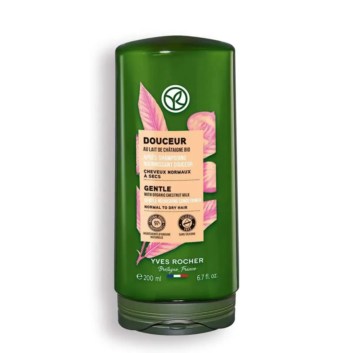 Yves Rocher Condotioner Soft and Silky Hair with Chestnut Milk - Gentle Care for Smooth, Hydrated Hair - Softness That Lasts 24 Hours - 200 ml. / 6.7 fl.oz.