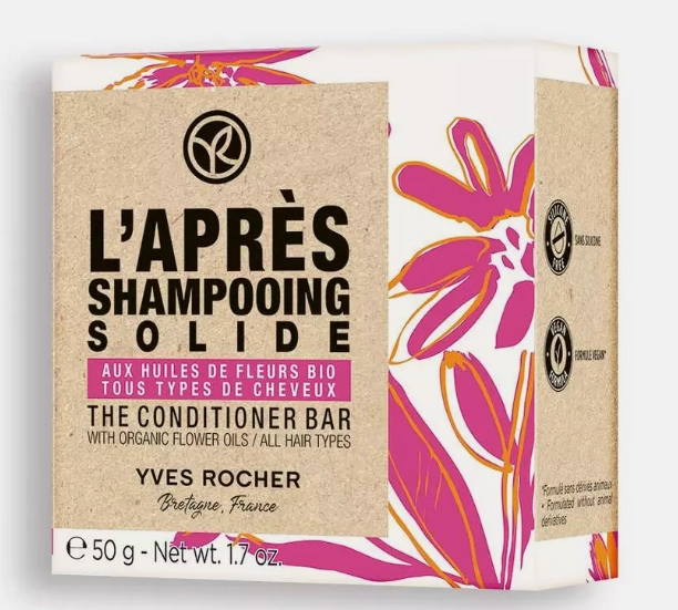 YVES ROCHER HAIR CARE THE CONDITIONER BAR 50 g. (ORGANIC FLOWER OILS)-NEW