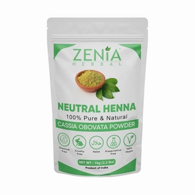 Zenia 100% Pure Neutral Henna Powder (Cassia Obovata) | 2.2lbs (1kg) | Colorless Henna for Hair | Natural Hair Conditioner | for Silky, Soft & Shiny Hair