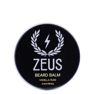 ZEUS Beard Balm, Natural Beeswax & Shea Butter Balm, Softening Conditioner for Facial Hair – MADE IN USA (Vanilla Rum) 2 oz.