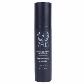 ZEUS Refined Beard Oil, Leave In Conditioner Oil for a Softer Beard & Mustache - Made in USA (Verbena Lime) 1.6 oz.