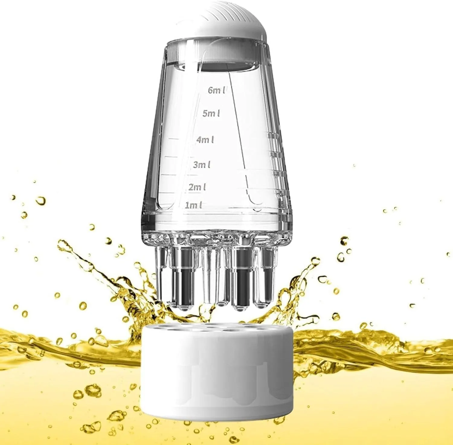 Zof.fany with Z Hair Oil Applicator Comb, Smooth Root Comb Applicator Bottle For Scalp Oil, Anti Hair Loss Lotion Dispenser, Anti-Leak, 6Ml Scale Control, Salon Care, Oily/Greasy Hair, Transparent